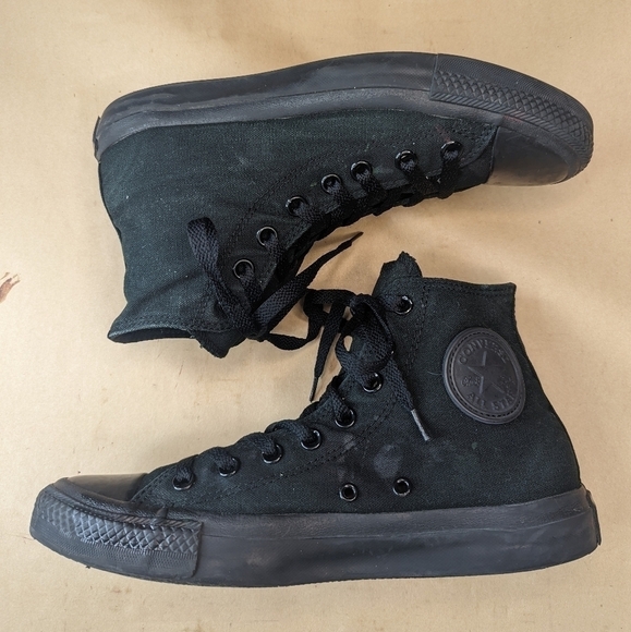 Converse All Star Chuck Taylor Triple Black High Top Sneakers Men's 8 Women's 10 - Picture 7 of 11
